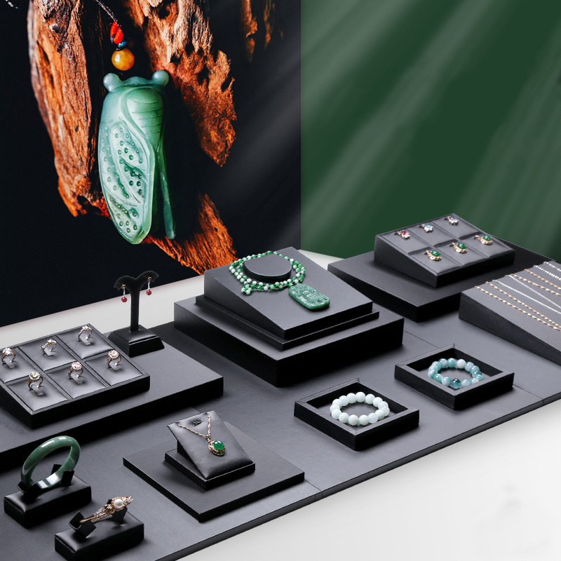 Black PU Leather Jewelry Displ - Display Risers Set recensie en prijs