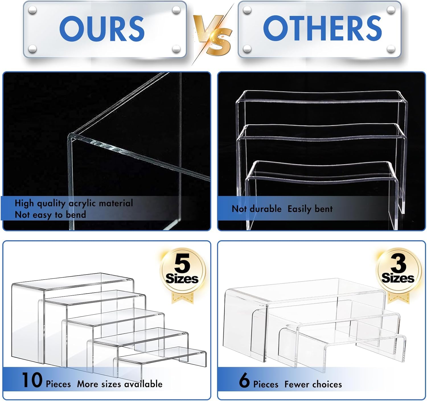Acrylic Risers 10 Pcs 2 Set Di - Display Risers Set recensie en prijs