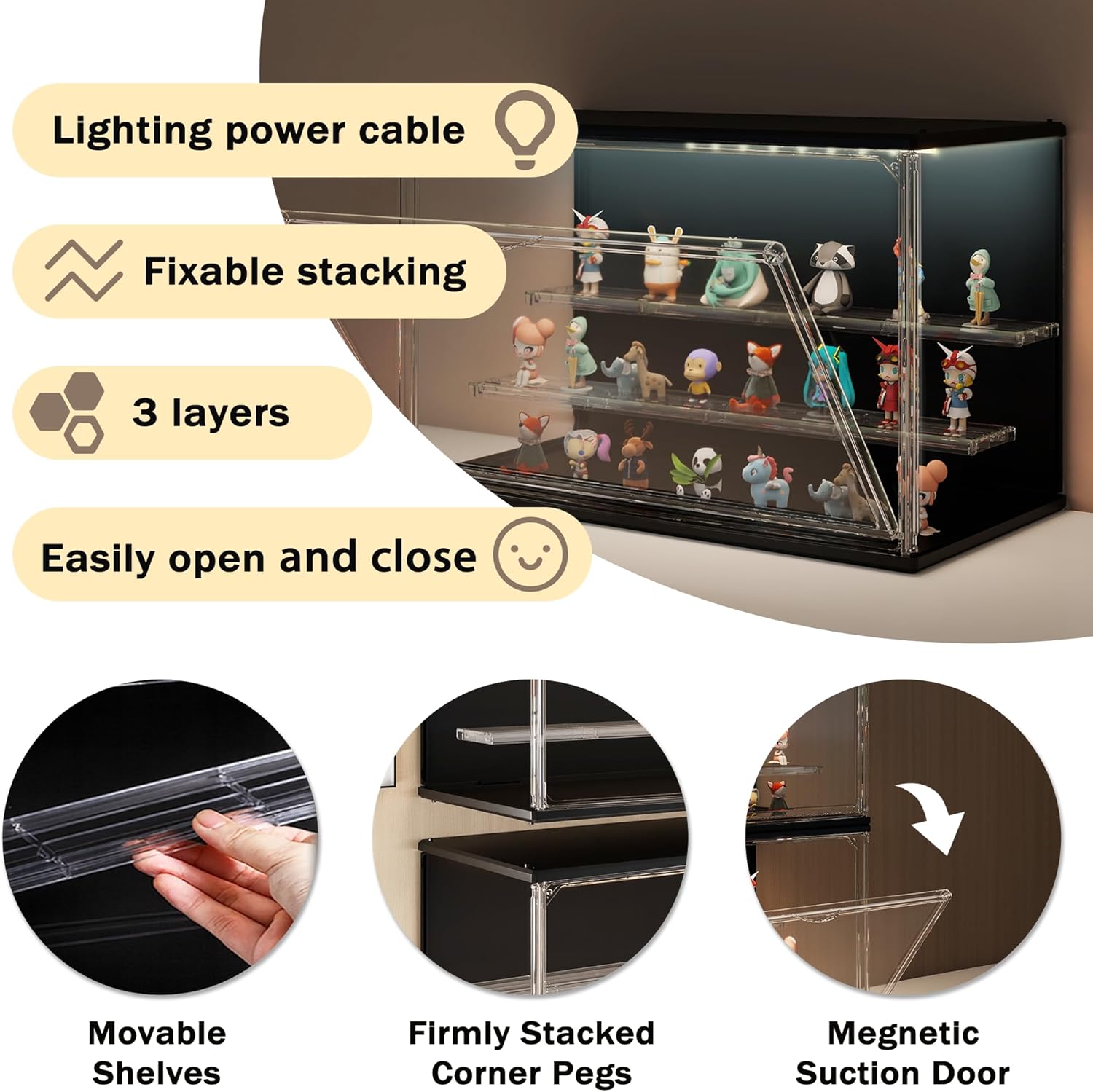 3-Tier Stackable LED Display C - Display Case Acrylic recensie en prijs